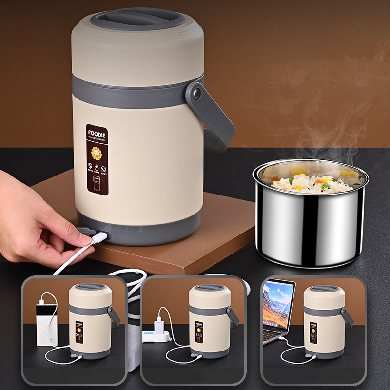 Baby Food Warmer - USB elektrisch beheizte Lunchboxen Edelstahl Lebensmittelwärmer