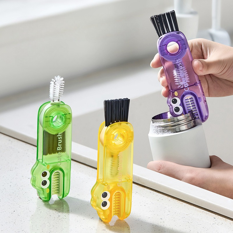 Baby Food Jars With Lids - Mehrzweck-3-in-1-Flaschen-, Becher-, Deckel- und Strohhalm-Reinigungsbürste, tragbarer