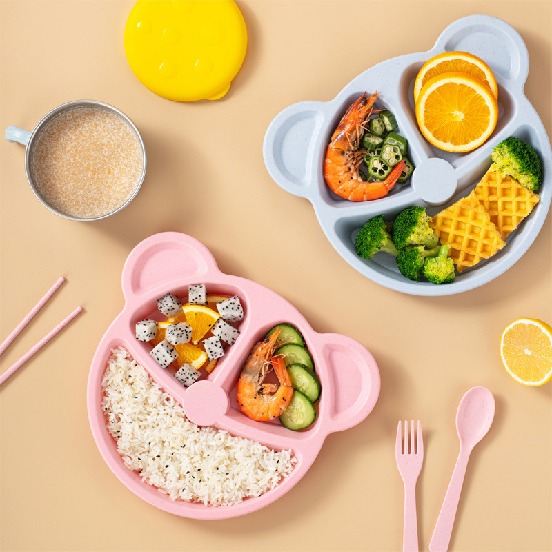 Baby Food Menu - 3 teile/satz Weizen Stroh Kinder Geschirr
