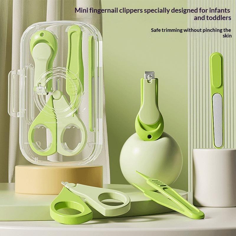 Baby Food Scissors - Lebensmittelechtes Material 4-teiliges Baby-Nagelpflegeset Neugeborenen-Nagelknipser Schere